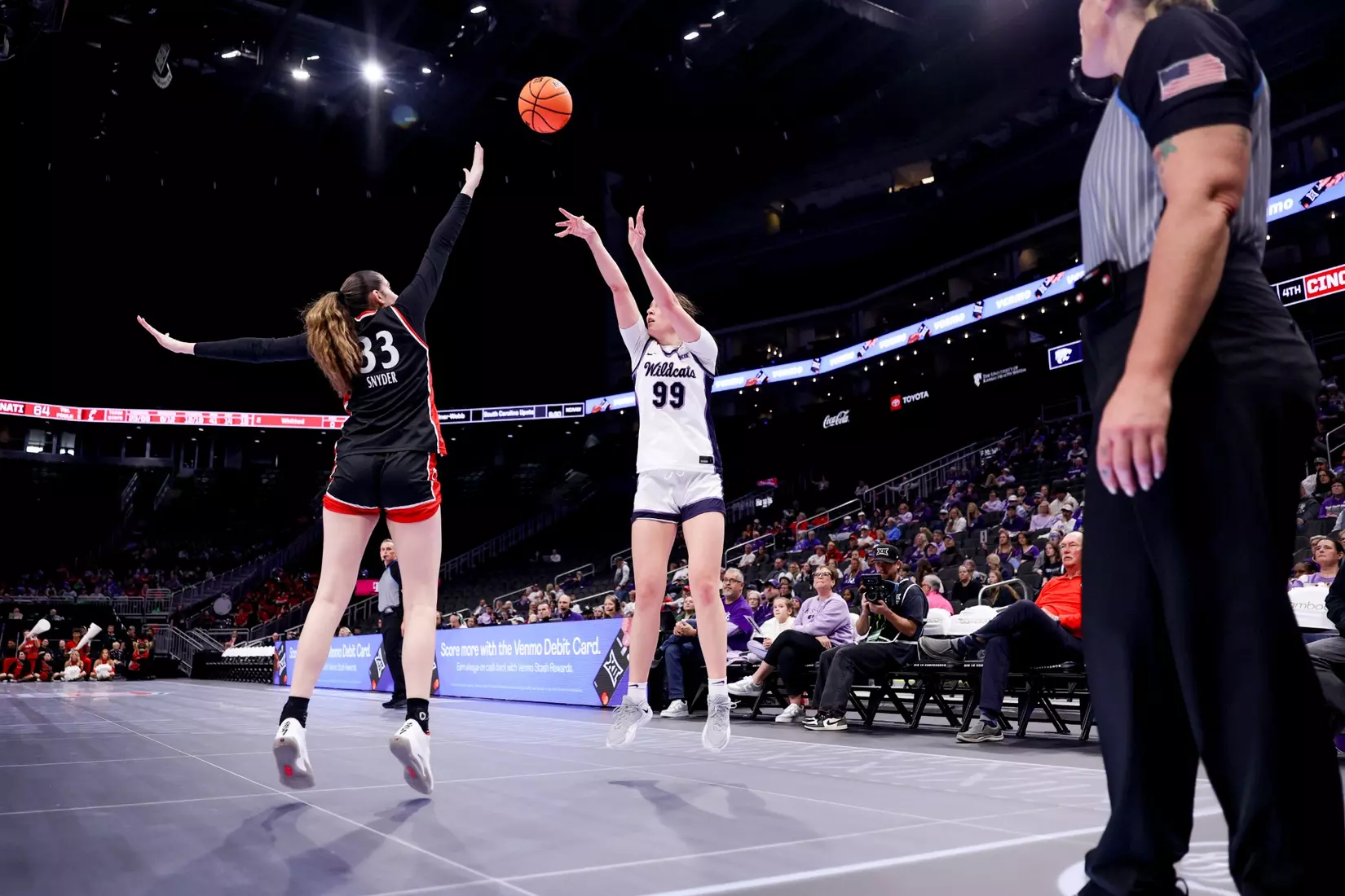 K-State Women's Basketball vs Cincinnati - 2026 Big 12 Women's Basketball Tournament First Round - T-Mobile Center - Kansas City, Missouri - Final Score: KSU 91, CIN 66