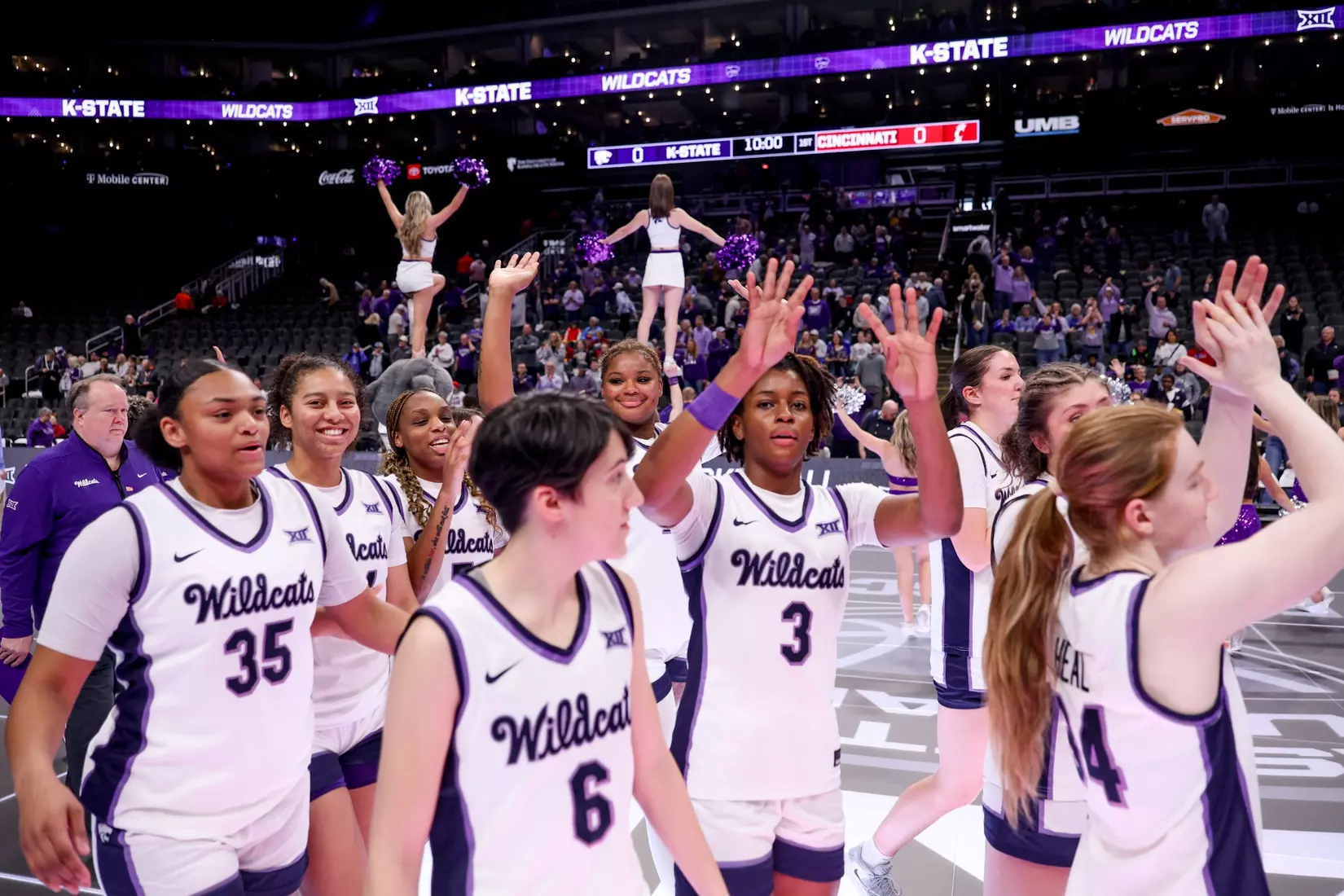 K-State Women's Basketball vs Cincinnati - 2026 Big 12 Women's Basketball Tournament First Round - T-Mobile Center - Kansas City, Missouri - Final Score: KSU 91, CIN 66