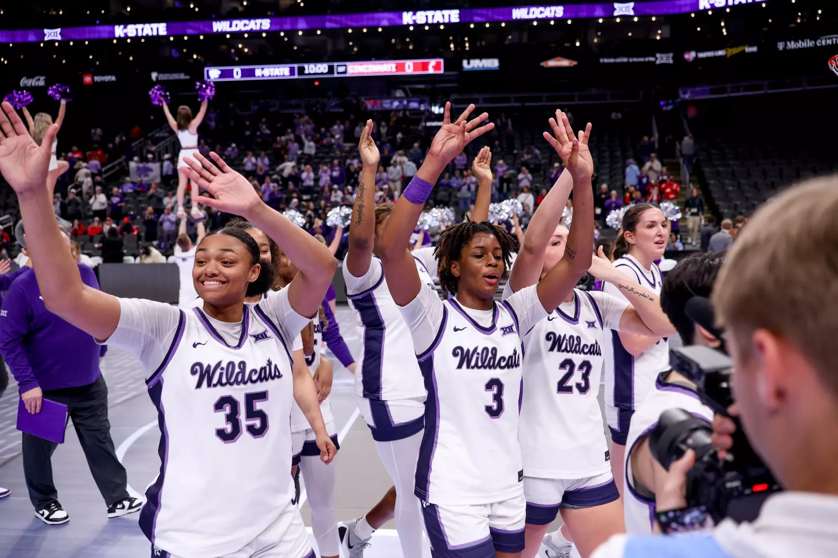 K-State Women's Basketball vs Cincinnati - 2026 Big 12 Women's Basketball Tournament First Round - T-Mobile Center - Kansas City, Missouri - Final Score: KSU 91, CIN 66