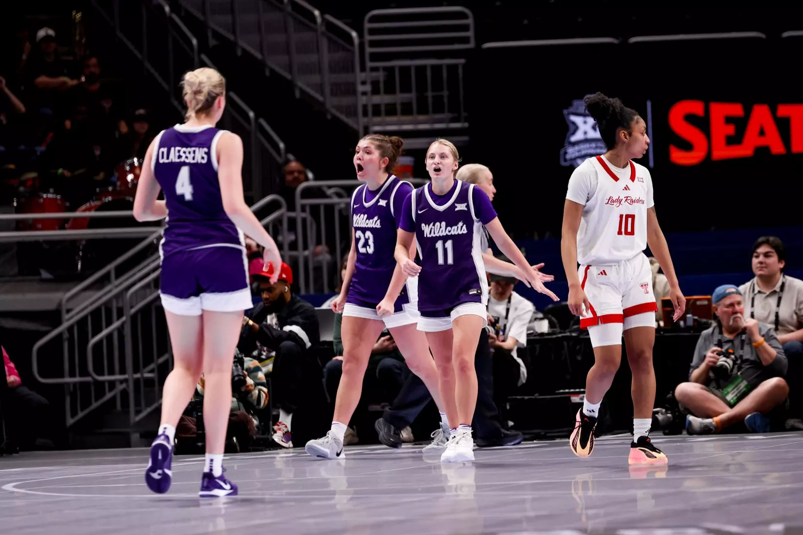 K-State Women's Basketball vs Texas Tech - 2026 Big 12 Women's Basketball Tournament Second Round - T-Mobile Center - Kansas City, Missouri - Final Score: KSU 58, TTU 51