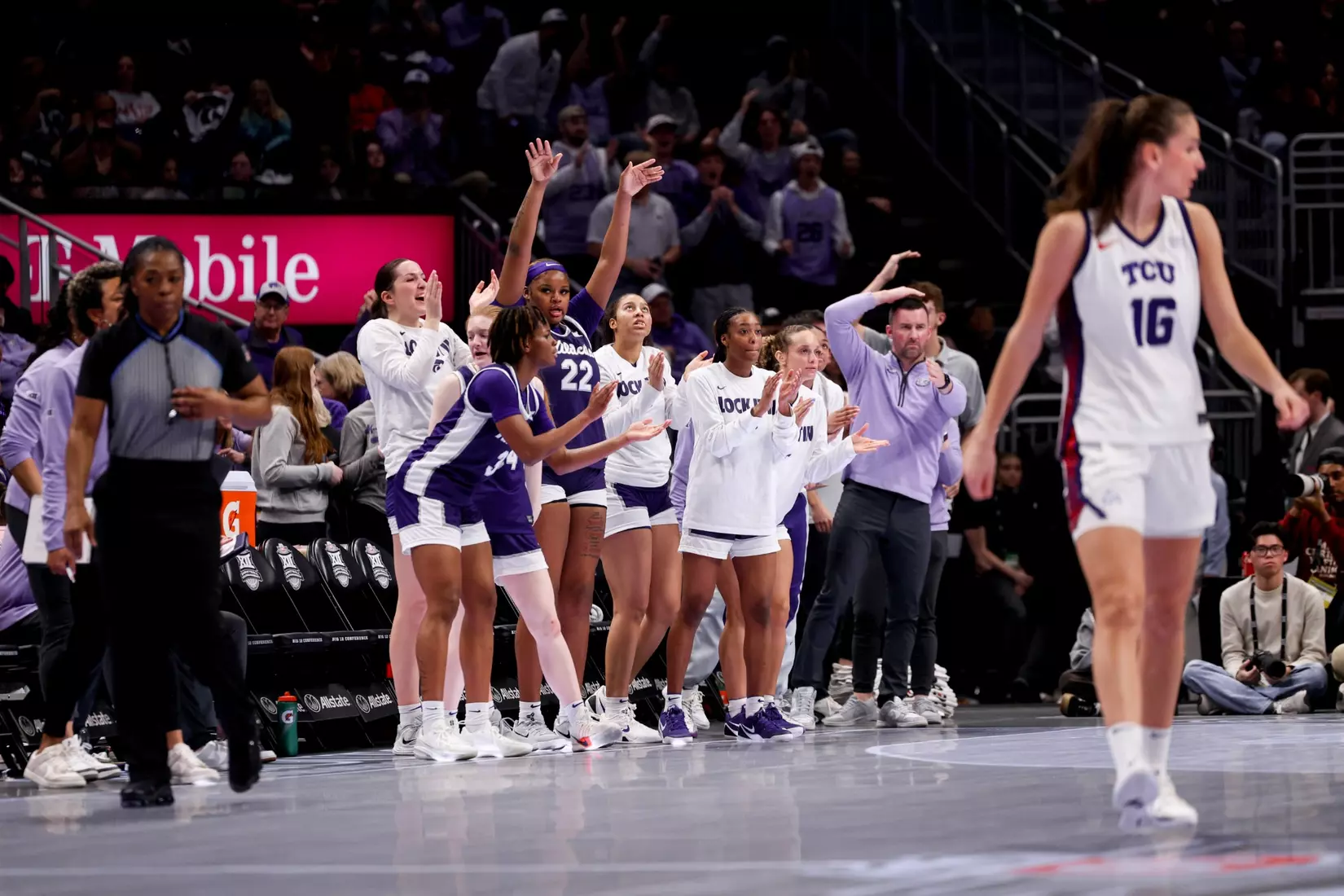 K-State Women's Basketball vs TCU - 2026 Big 12 Women's Basketball Tournament Semifinal - T-Mobile Center - Kansas City, Missouri - Final Score: KSU 62, TCU 74