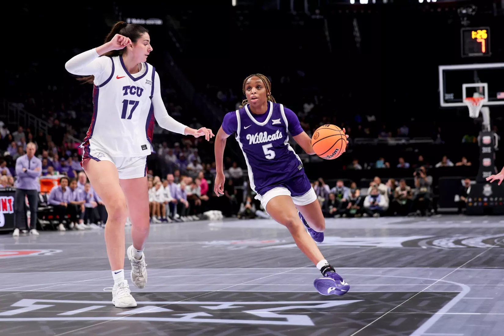 K-State Women's Basketball vs TCU - 2026 Big 12 Women's Basketball Tournament Semifinal - T-Mobile Center - Kansas City, Missouri - Final Score: KSU 62, TCU 74