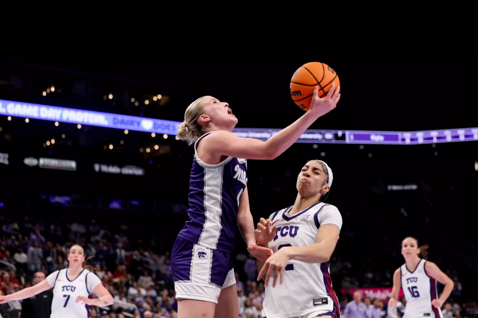 K-State Women's Basketball vs TCU - 2026 Big 12 Women's Basketball Tournament Semifinal - T-Mobile Center - Kansas City, Missouri - Final Score: KSU 62, TCU 74