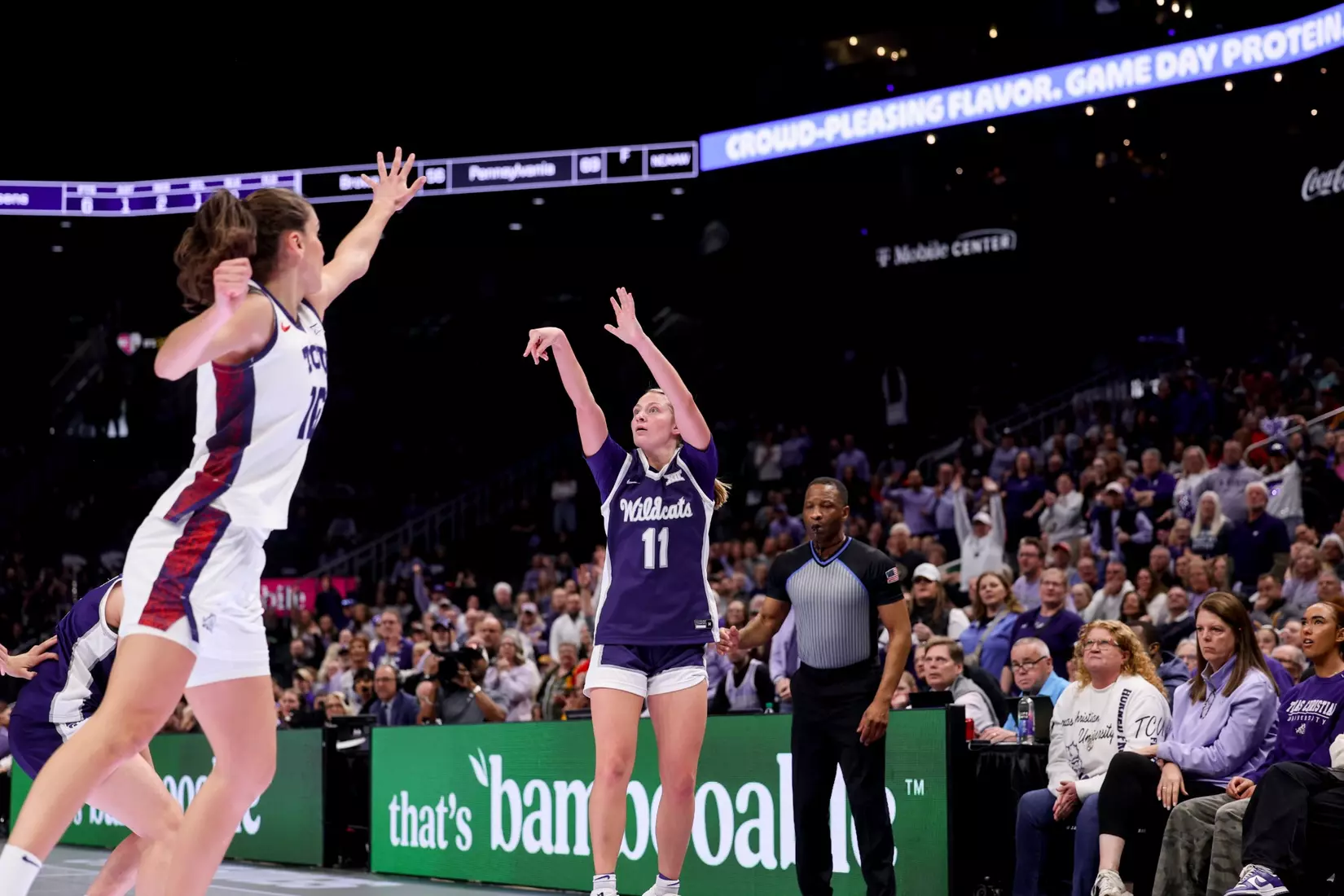 K-State Women's Basketball vs TCU - 2026 Big 12 Women's Basketball Tournament Semifinal - T-Mobile Center - Kansas City, Missouri - Final Score: KSU 62, TCU 74