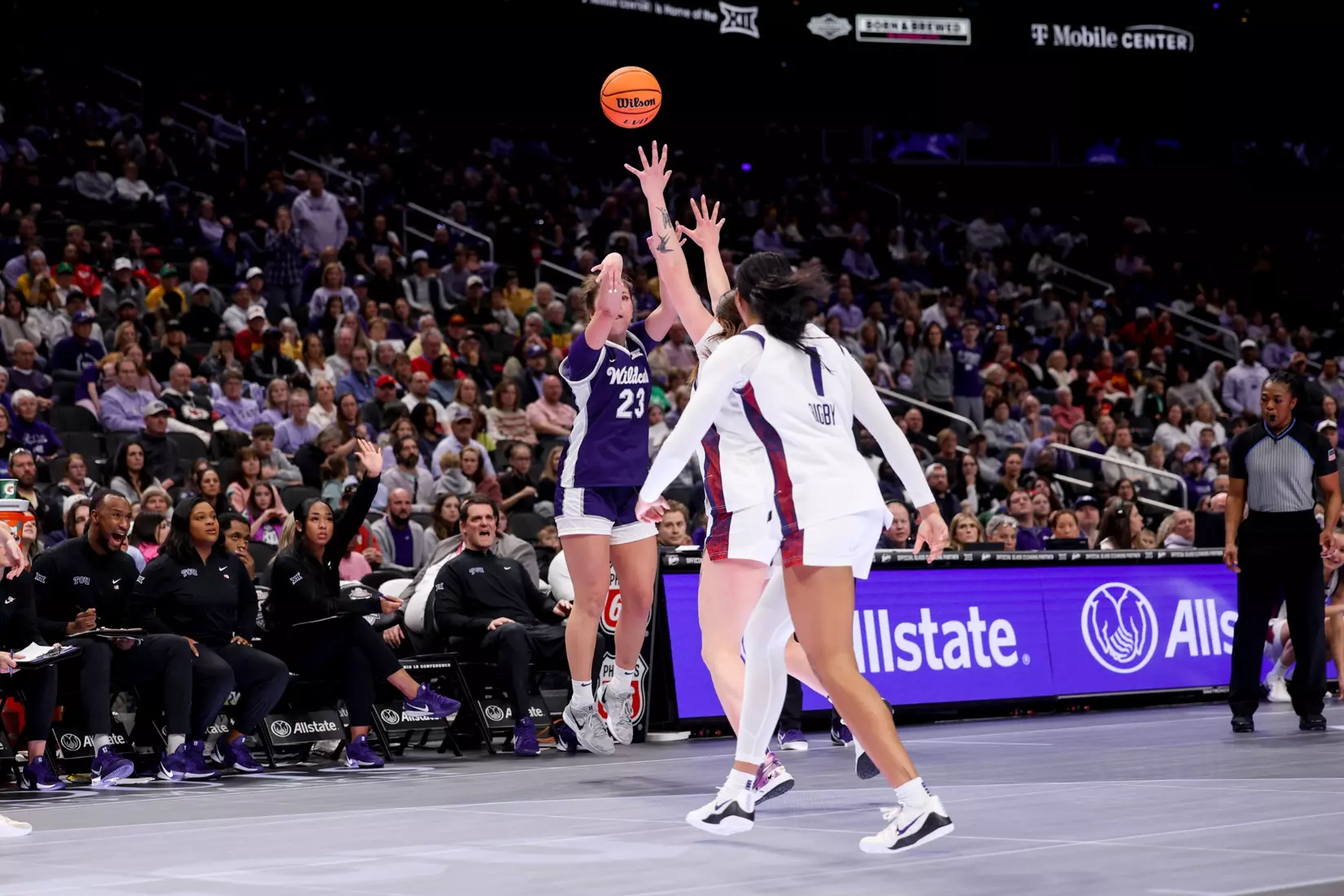 K-State Women's Basketball vs TCU - 2026 Big 12 Women's Basketball Tournament Semifinal - T-Mobile Center - Kansas City, Missouri - Final Score: KSU 62, TCU 74