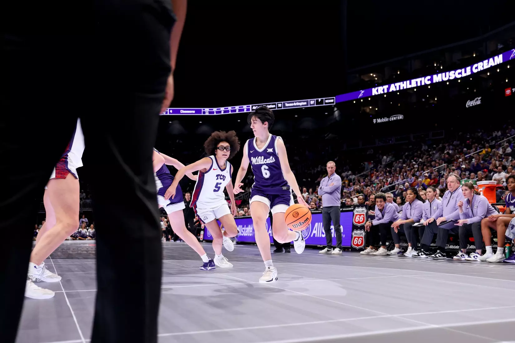 K-State Women's Basketball vs TCU - 2026 Big 12 Women's Basketball Tournament Semifinal - T-Mobile Center - Kansas City, Missouri - Final Score: KSU 62, TCU 74