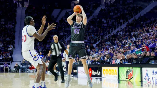 K-State Men's Basketball vs. University of Kansas, January 24, 2026. Final: KSU 82, KU 86.
(Photo: Reece Bachta/K-State Sports)