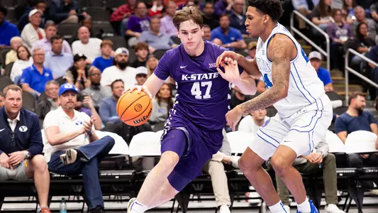 K-State Men's Basketball vs. Brigham Young University, March 10, 2026. Final: KSU 91, BYU 105.
(Photo: Will Huster/K-State Sports)