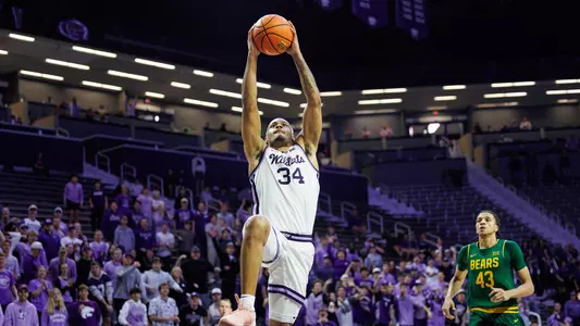 K-State Basketball vs. Baylor University, February 17, 2026. Final: KSU 90, BU 74.
(Photo: Brooke Wagner/K-State Sports)