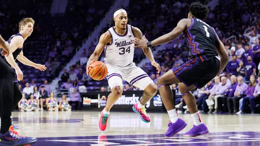 K-State Mens Basketball vs. Texas Christian University , February 27, 2025. Final: KSU 68 , TCU 77.
(Photo: Eli Commerford/K-State Sports)