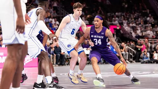 K-State Men's Basketball vs. Brigham Young University, March 10, 2026. Final: KSU 91, BYU 105.
(Photo: Will Huster/K-State Sports)