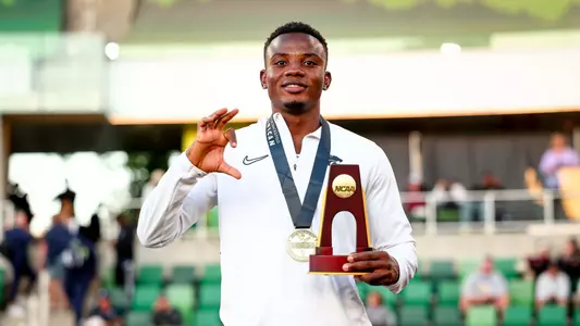 TF '26 NCAA national champion Tah Chikomba in long jump