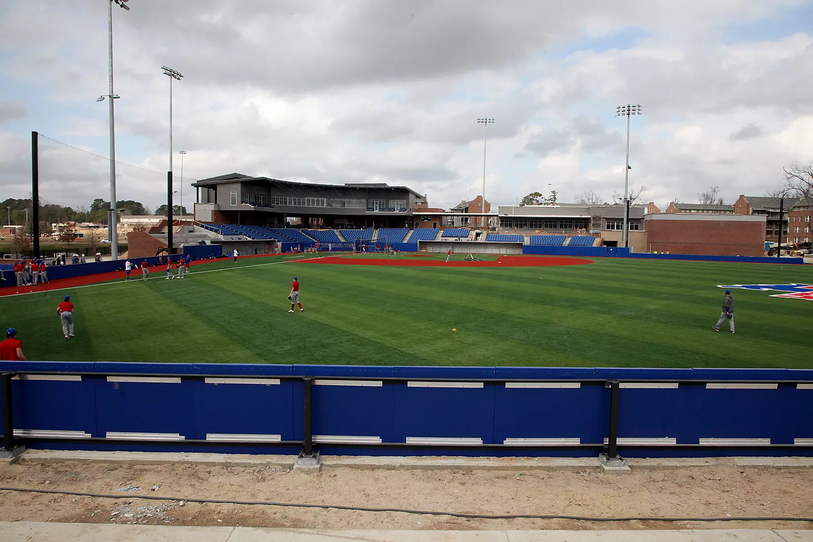 Tech baseball and softball teams practice for first time on their new fields of their new stadia on the Tech campus. The old faclities were destroyed by a 2019 tornado. Photo by TOM MORRIS/Tech Media Relations