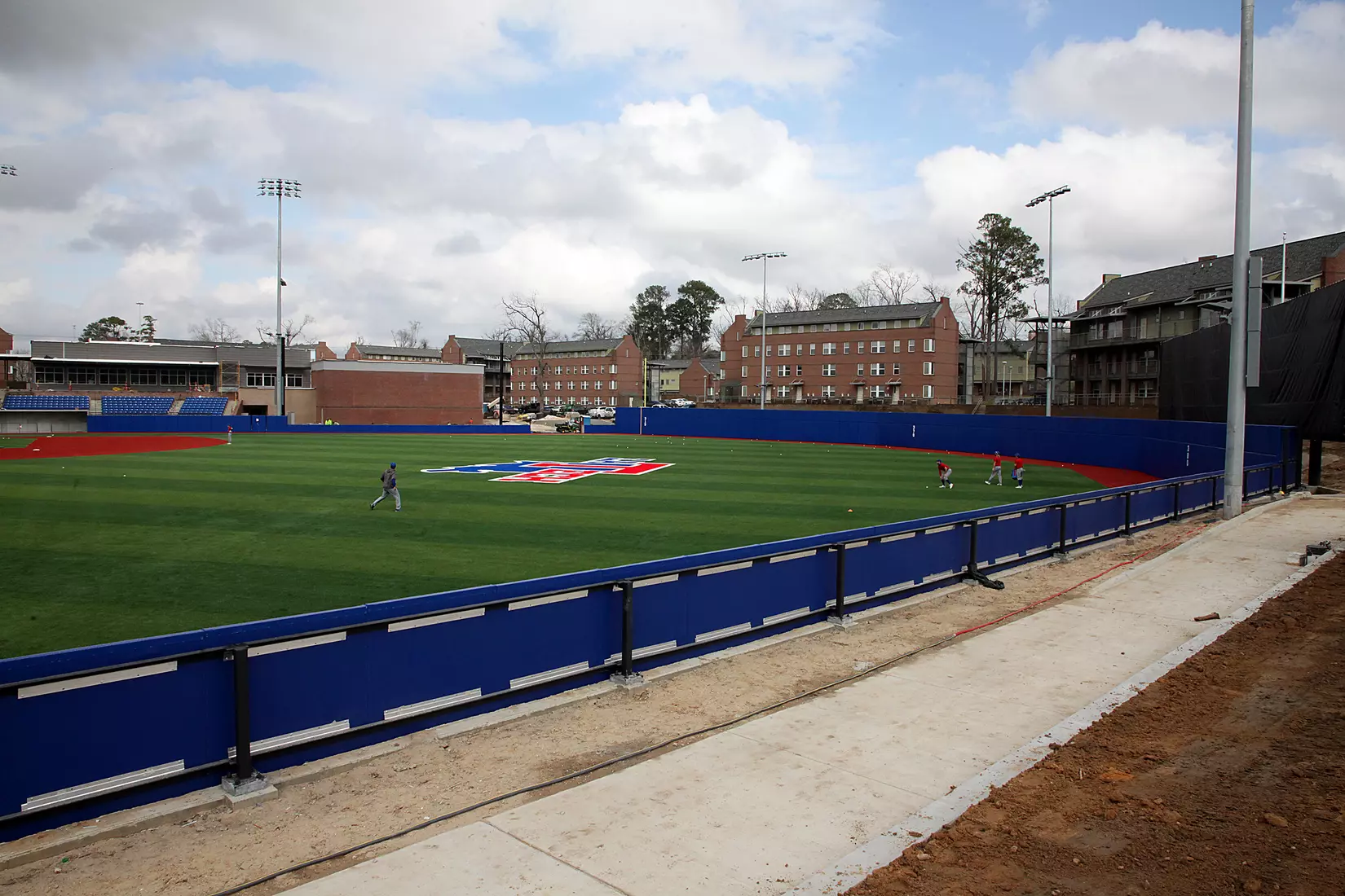 Tech baseball and softball teams practice for first time on their new fields of their new stadia on the Tech campus. The old faclities were destroyed by a 2019 tornado. Photo by TOM MORRIS/Tech Media Relations