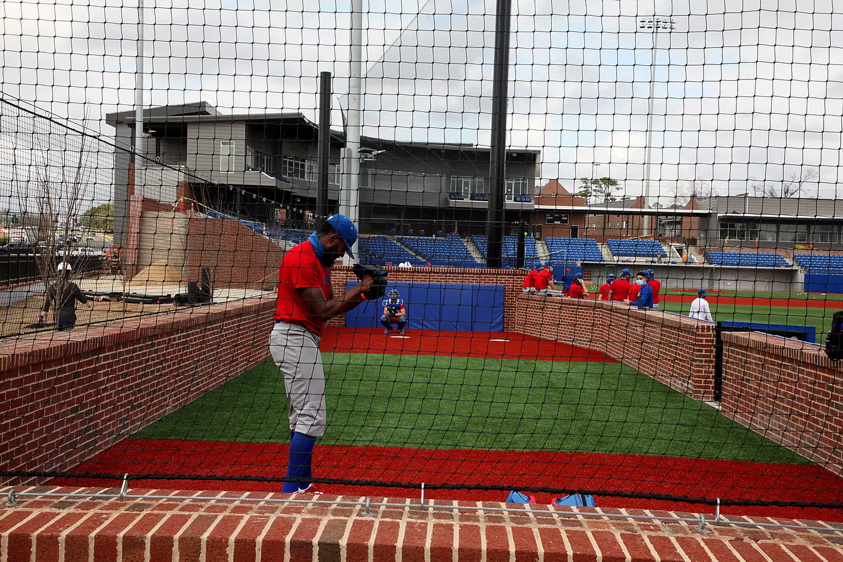 Tech baseball and softball teams practice for first time on their new fields of their new stadia on the Tech campus. The old faclities were destroyed by a 2019 tornado. Photo by TOM MORRIS/Tech Media Relations