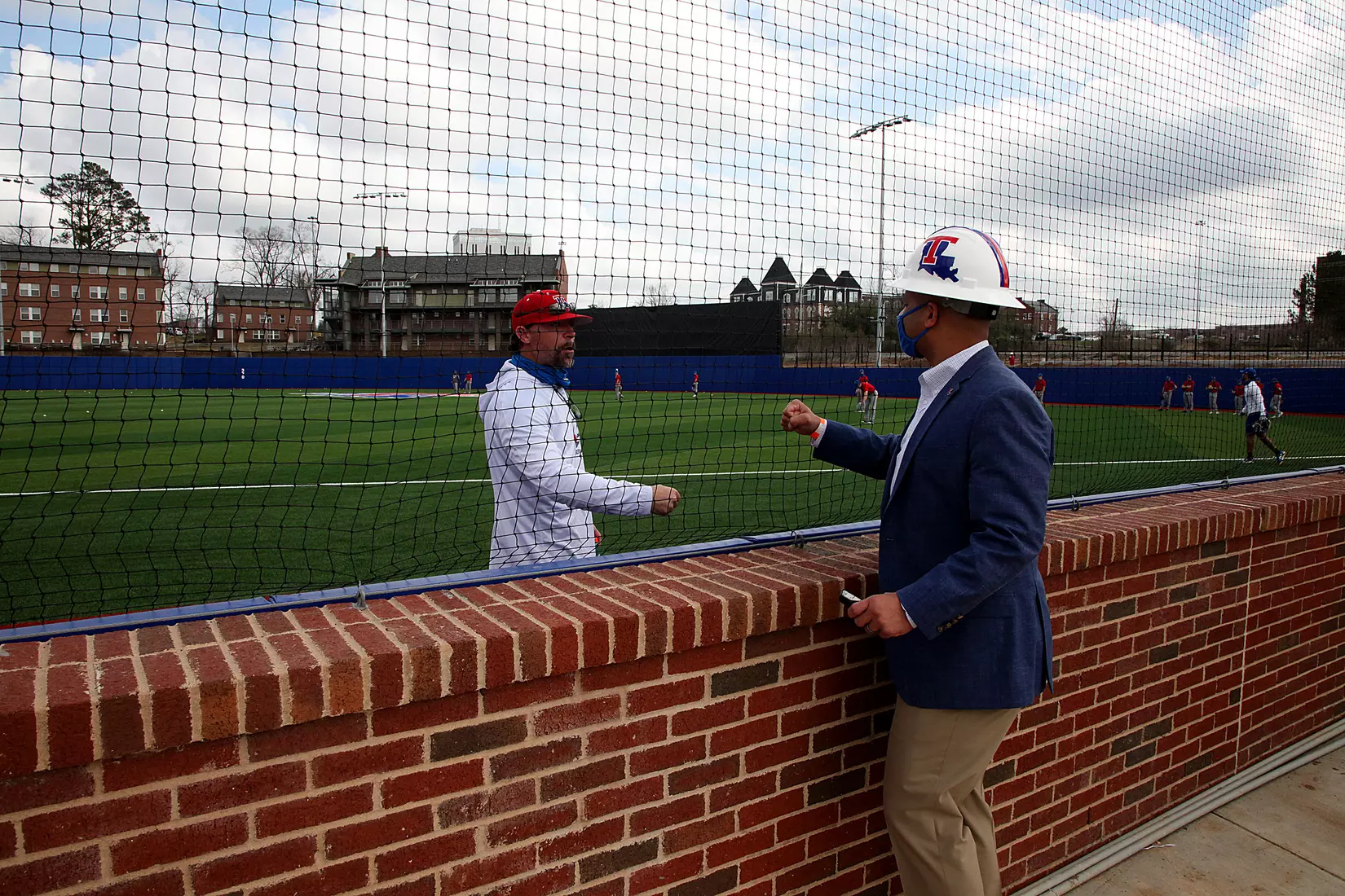 Tech baseball and softball teams practice for first time on their new fields of their new stadia on the Tech campus. The old faclities were destroyed by a 2019 tornado. Photo by TOM MORRIS/Tech Media Relations