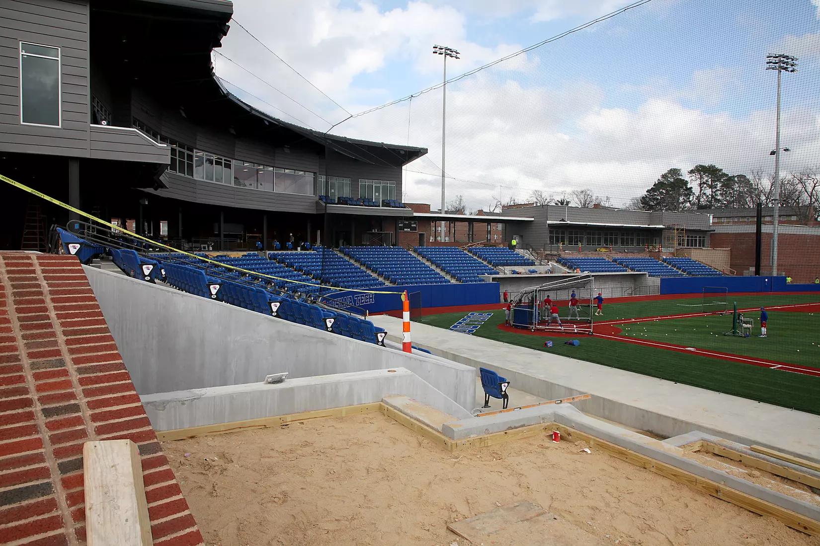 Tech baseball and softball teams practice for first time on their new fields of their new stadia on the Tech campus. The old faclities were destroyed by a 2019 tornado. Photo by TOM MORRIS/Tech Media Relations