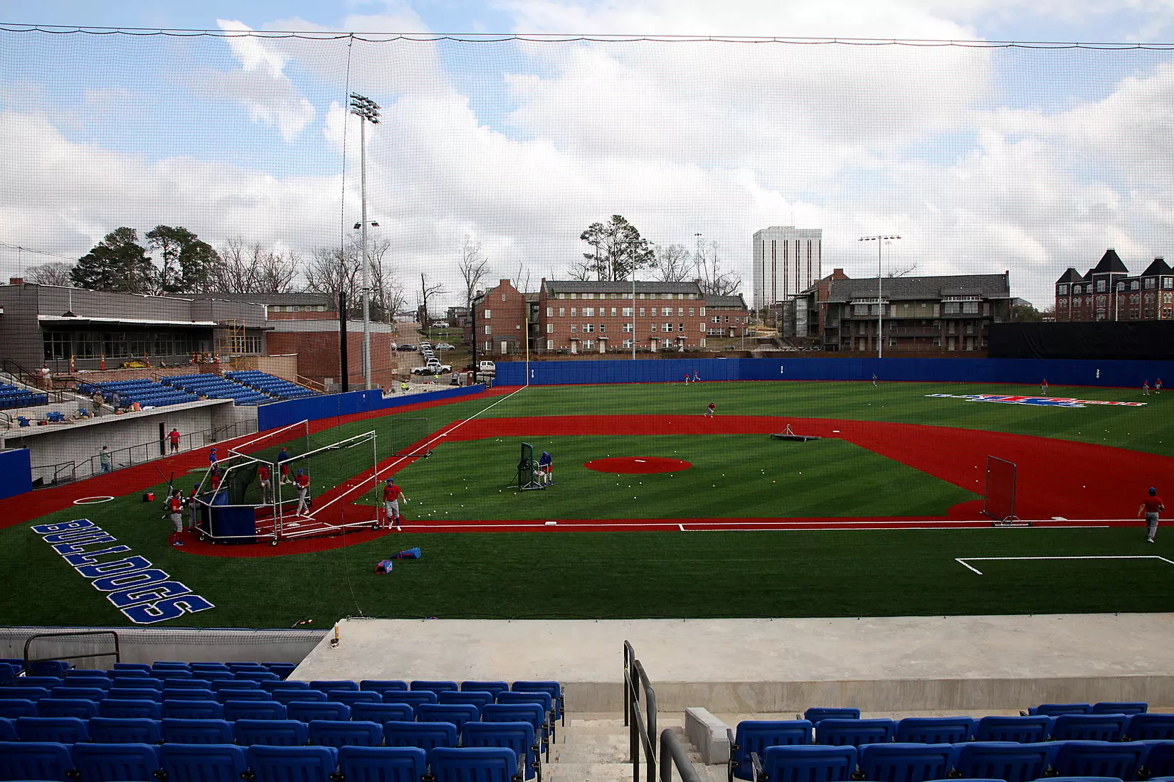Tech baseball and softball teams practice for first time on their new fields of their new stadia on the Tech campus. The old faclities were destroyed by a 2019 tornado. Photo by TOM MORRIS/Tech Media Relations