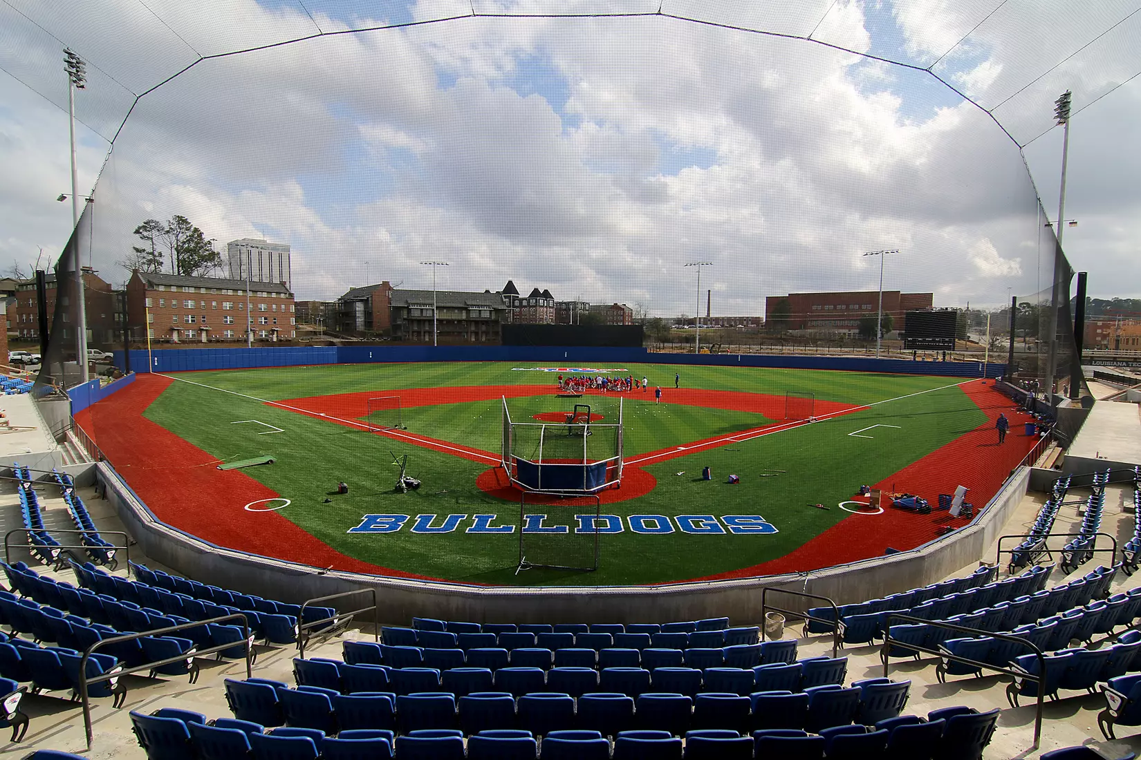 Tech baseball and softball teams practice for first time on their new fields of their new stadia on the Tech campus. The old faclities were destroyed by a 2019 tornado. Photo by TOM MORRIS/Tech Media Relations