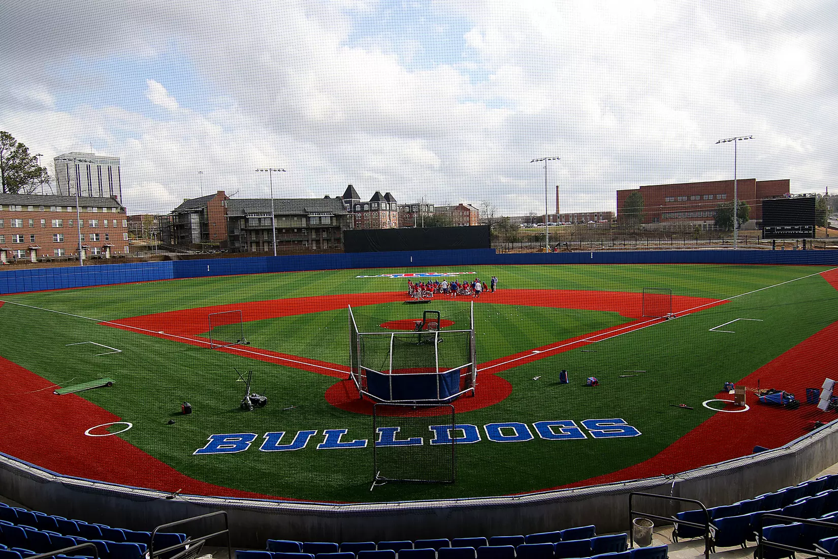 Tech baseball and softball teams practice for first time on their new fields of their new stadia on the Tech campus. The old faclities were destroyed by a 2019 tornado. Photo by TOM MORRIS/Tech Media Relations