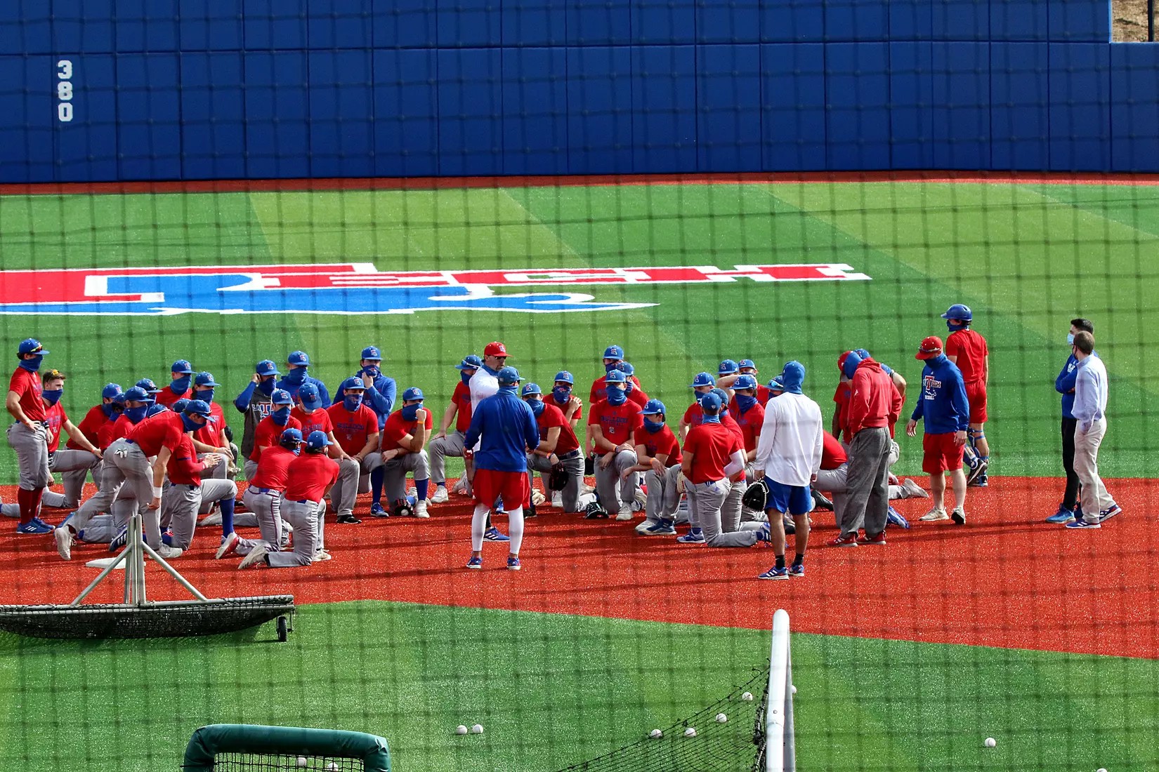 Tech baseball and softball teams practice for first time on their new fields of their new stadia on the Tech campus. The old faclities were destroyed by a 2019 tornado. Photo by TOM MORRIS/Tech Media Relations