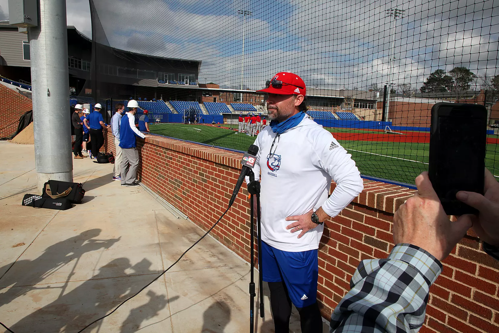 Tech baseball and softball teams practice for first time on their new fields of their new stadia on the Tech campus. The old faclities were destroyed by a 2019 tornado. Photo by TOM MORRIS/Tech Media Relations
