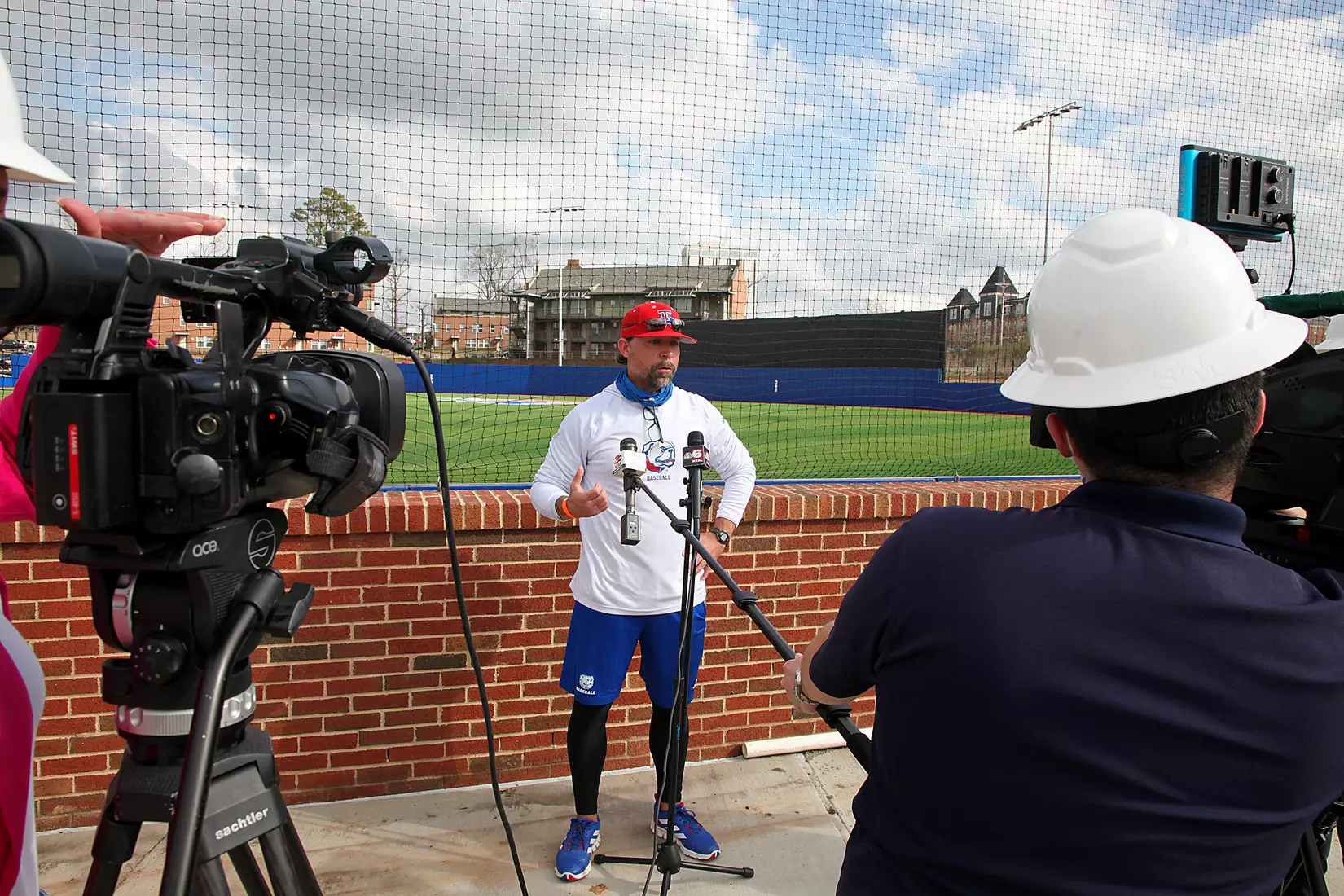 Tech baseball and softball teams practice for first time on their new fields of their new stadia on the Tech campus. The old faclities were destroyed by a 2019 tornado. Photo by TOM MORRIS/Tech Media Relations
