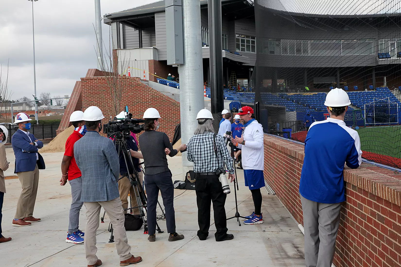Tech baseball and softball teams practice for first time on their new fields of their new stadia on the Tech campus. The old faclities were destroyed by a 2019 tornado. Photo by TOM MORRIS/Tech Media Relations
