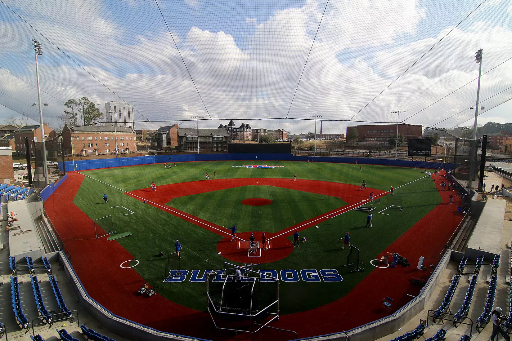 Tech baseball and softball teams practice for first time on their new fields of their new stadia on the Tech campus. The old faclities were destroyed by a 2019 tornado. Photo by TOM MORRIS/Tech Media Relations