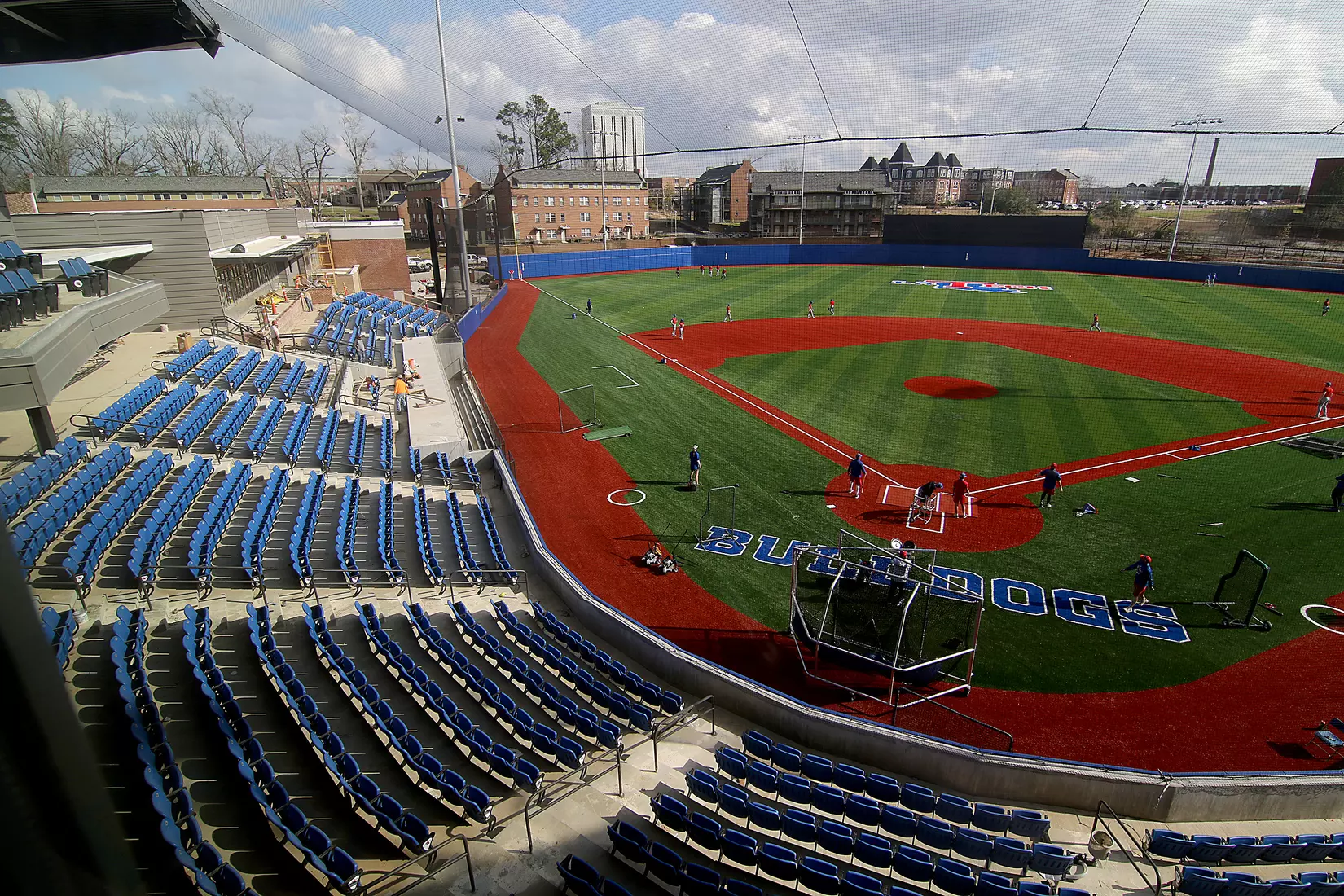 Tech baseball and softball teams practice for first time on their new fields of their new stadia on the Tech campus. The old faclities were destroyed by a 2019 tornado. Photo by TOM MORRIS/Tech Media Relations