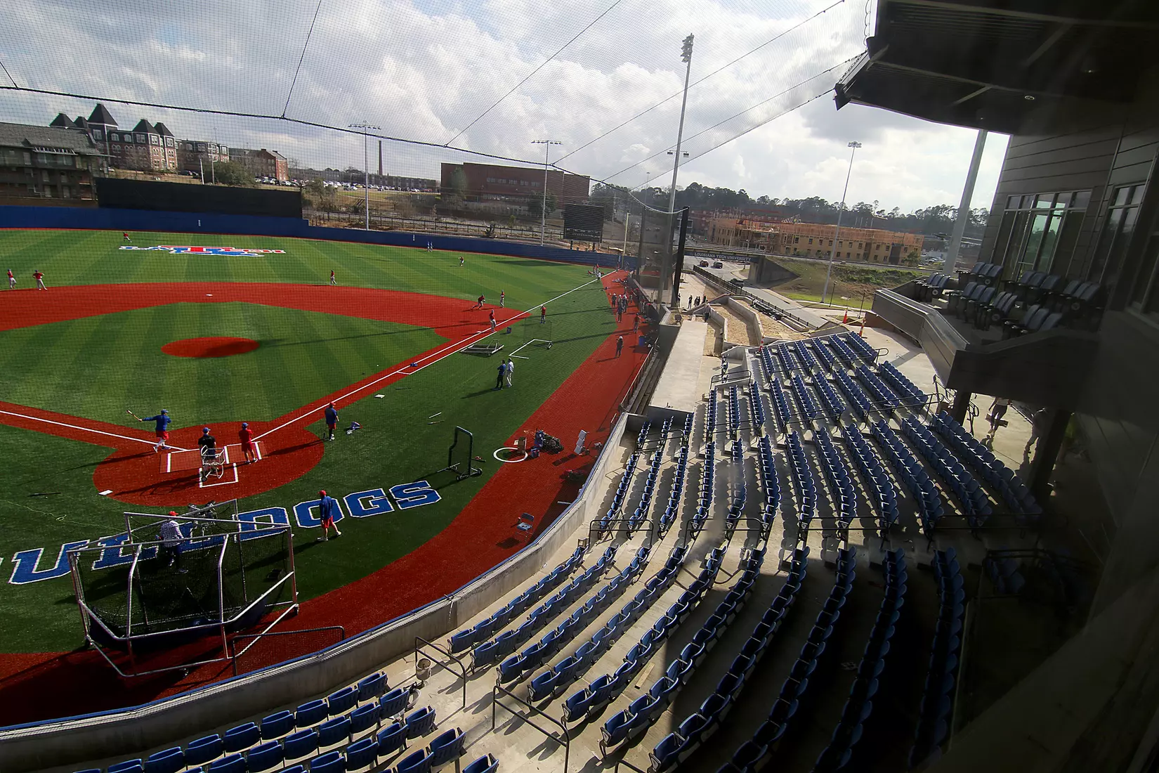 Tech baseball and softball teams practice for first time on their new fields of their new stadia on the Tech campus. The old faclities were destroyed by a 2019 tornado. Photo by TOM MORRIS/Tech Media Relations