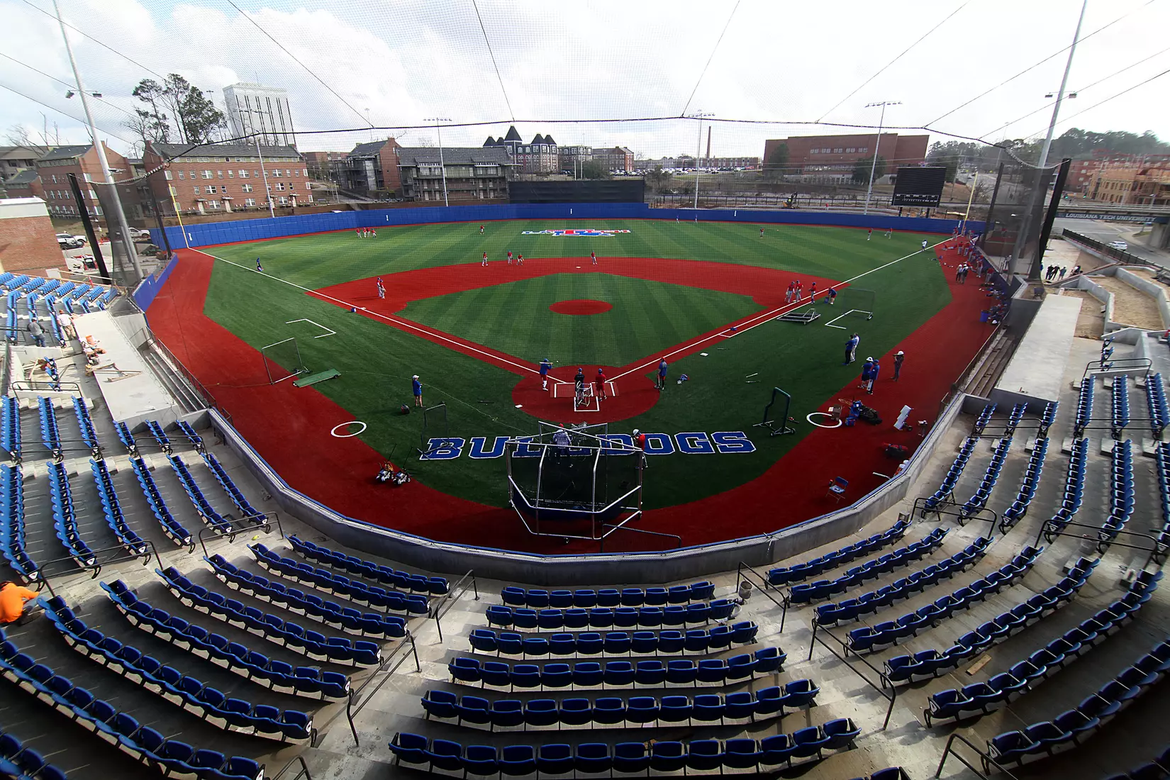 Tech baseball and softball teams practice for first time on their new fields of their new stadia on the Tech campus. The old faclities were destroyed by a 2019 tornado. Photo by TOM MORRIS/Tech Media Relations