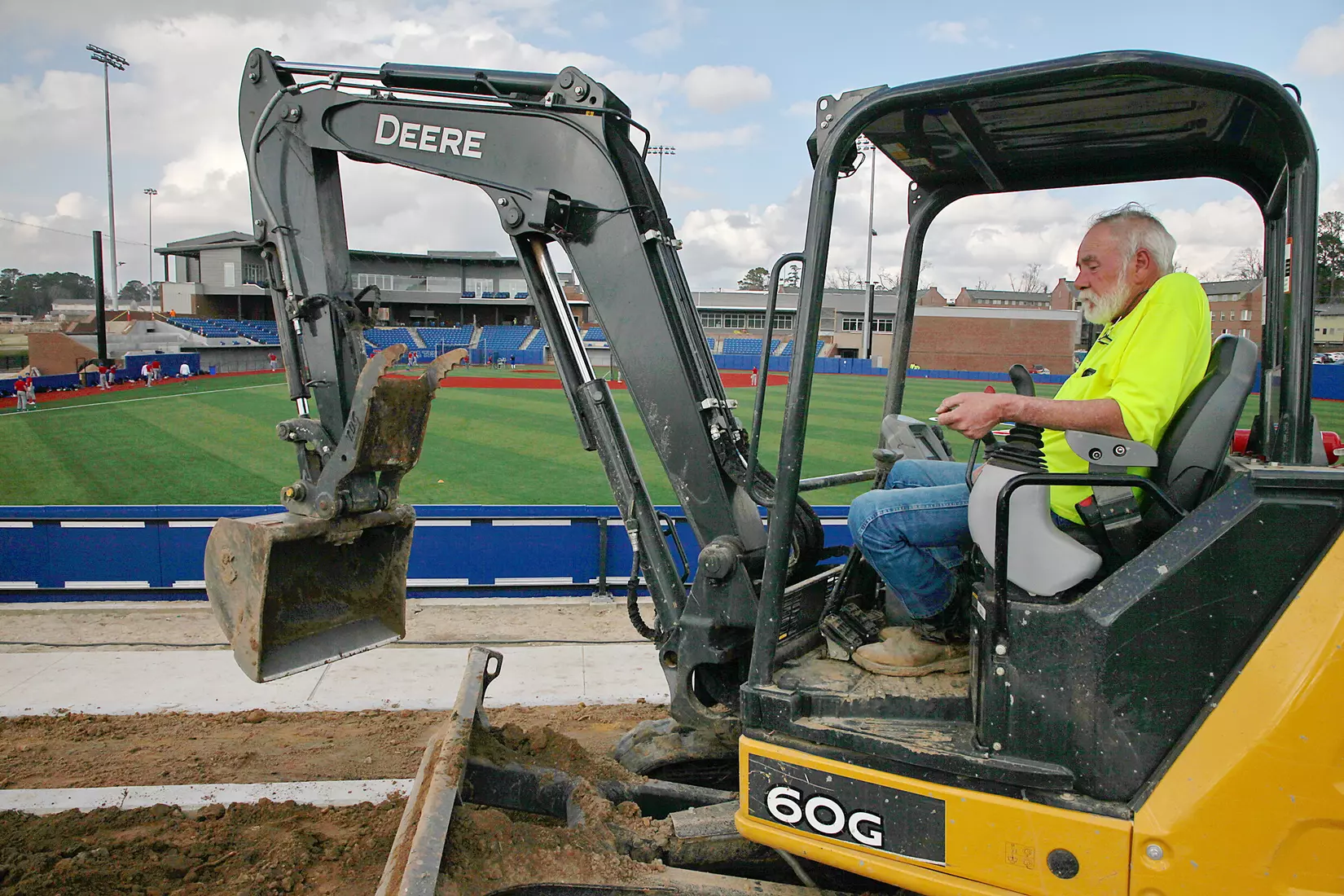 Tech baseball and softball teams practice for first time on their new fields of their new stadia on the Tech campus. The old faclities were destroyed by a 2019 tornado. Photo by TOM MORRIS/Tech Media Relations