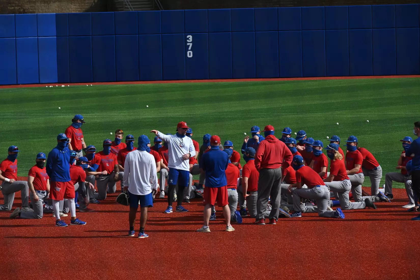 Louisiana Tech University's Baseball team holds its first practice on the new field, Tuesday, February 9, 2021. Photo by Emerald McIntyre/Louisiana Tech University