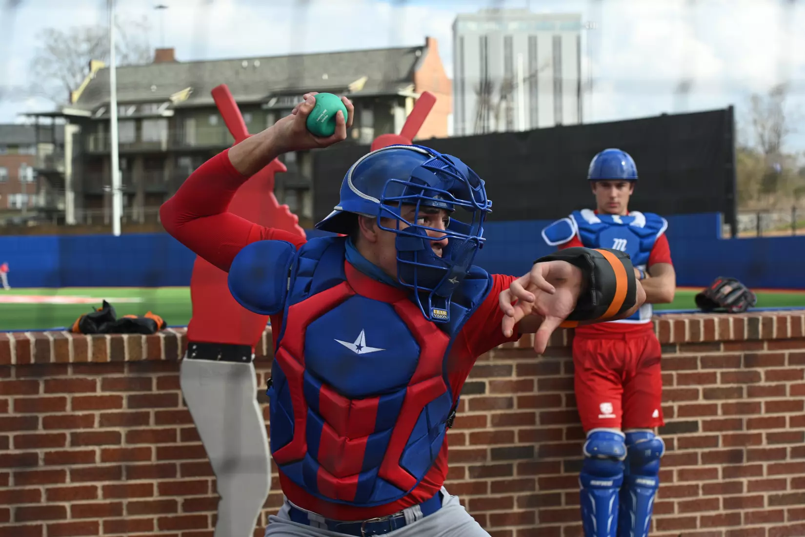 Louisiana Tech University's Baseball team holds its first practice on the new field, Tuesday, February 9, 2021. Photo by Emerald McIntyre/Louisiana Tech University