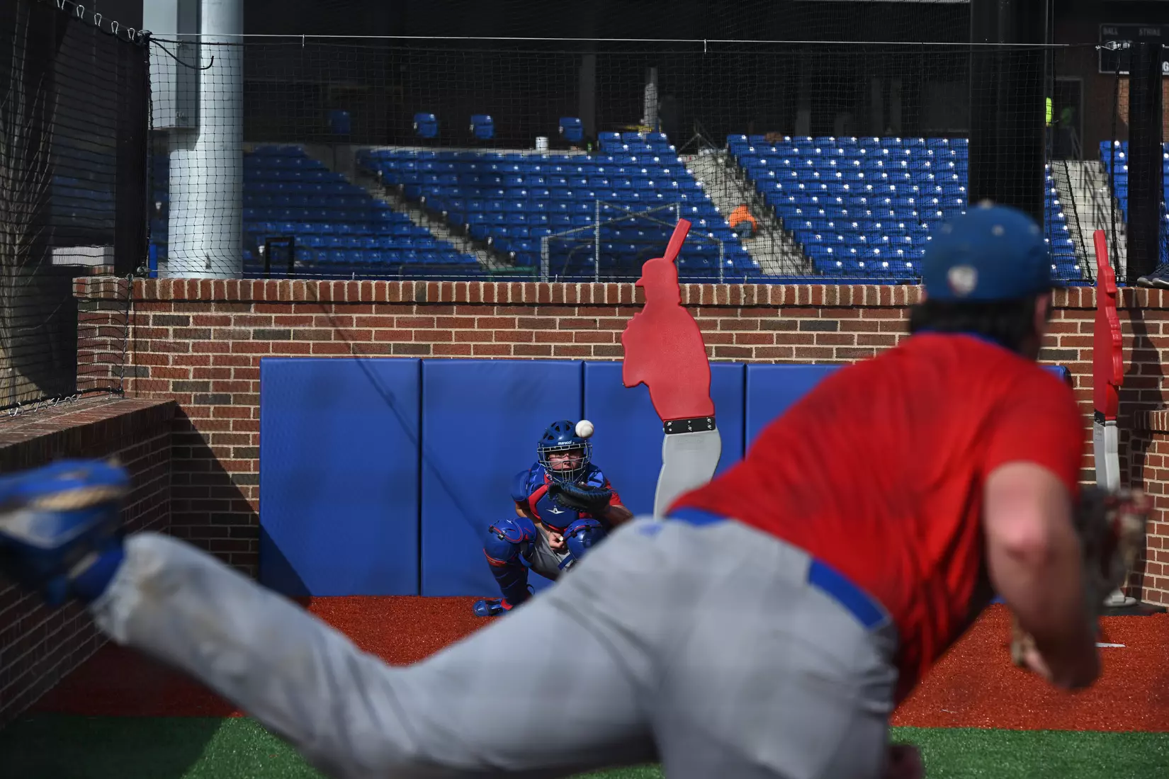 Louisiana Tech University's Baseball team holds its first practice on the new field, Tuesday, February 9, 2021. Photo by Emerald McIntyre/Louisiana Tech University