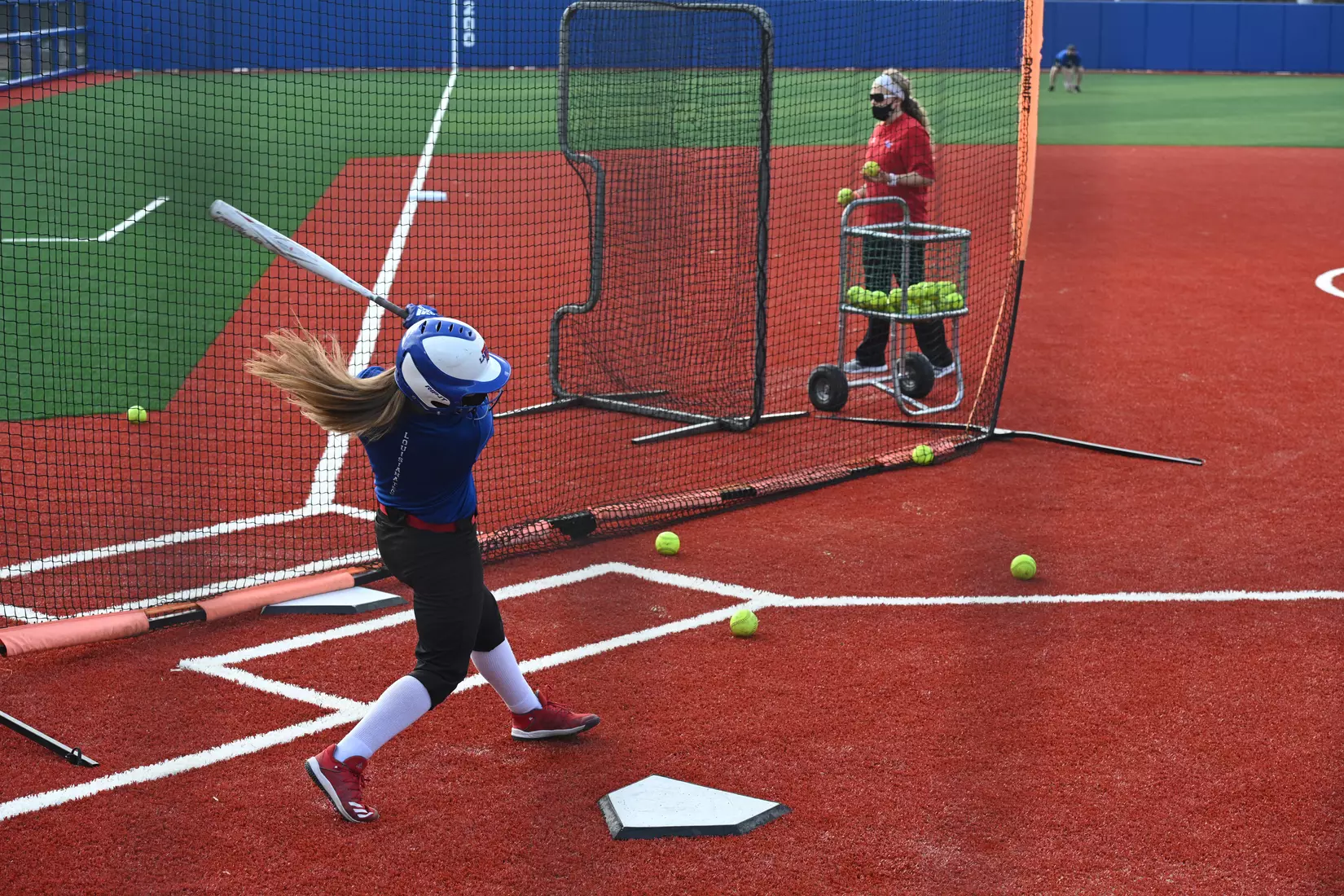 Louisiana Tech Universityâ??s Softball team holds its first practice on the new field, Tuesday, February 9, 2021. Photo by Emerald McIntyre/Louisiana Tech University