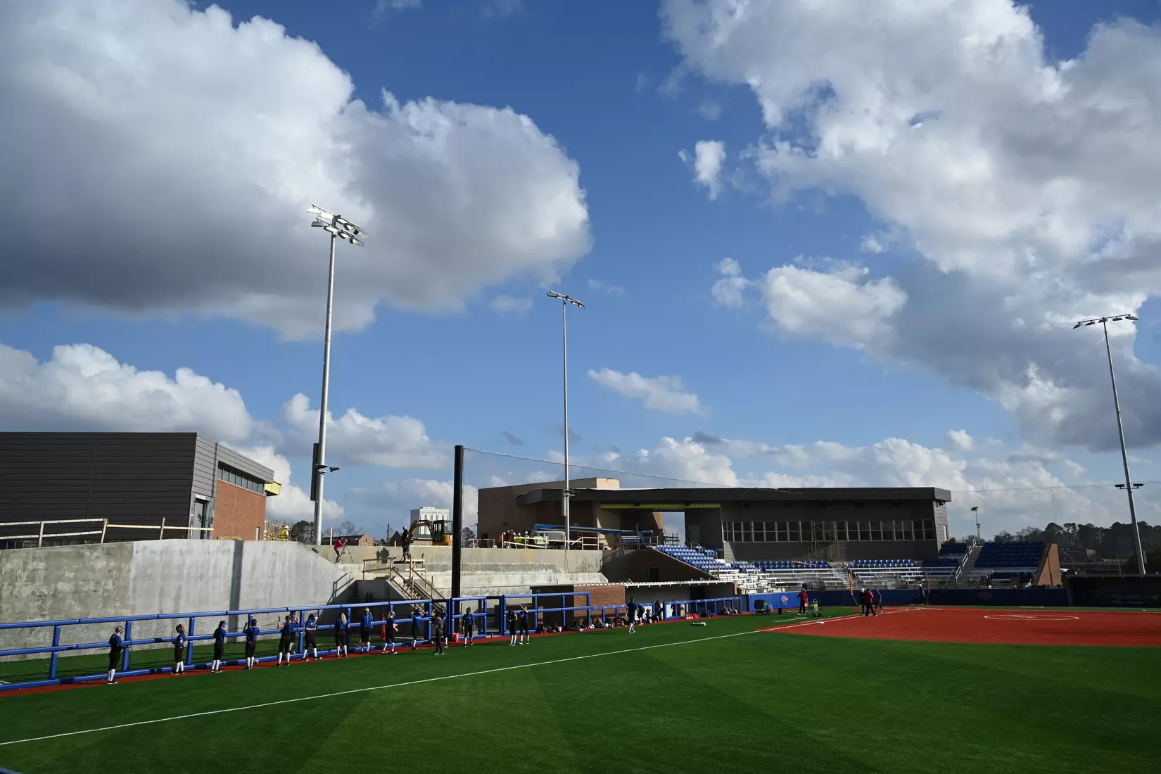 Louisiana Tech Universityâ??s Softball team holds its first practice on the new field, Tuesday, February 9, 2021. Photo by Emerald McIntyre/Louisiana Tech University