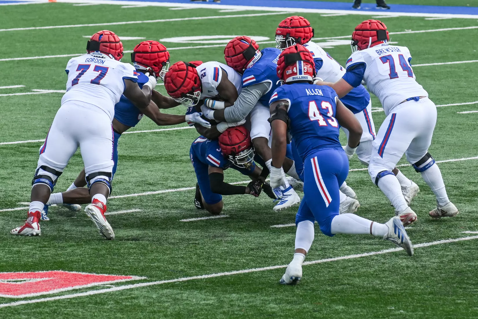 Fans attend Louisiana Tech's spring football game in the Joe Aillet Stadium on Saturday, April 23, 2022. The game is part of the Ever Loyal Be Weekend presented by Origin Bank. Photograph by Emerald McIntyre/Louisiana Tech University