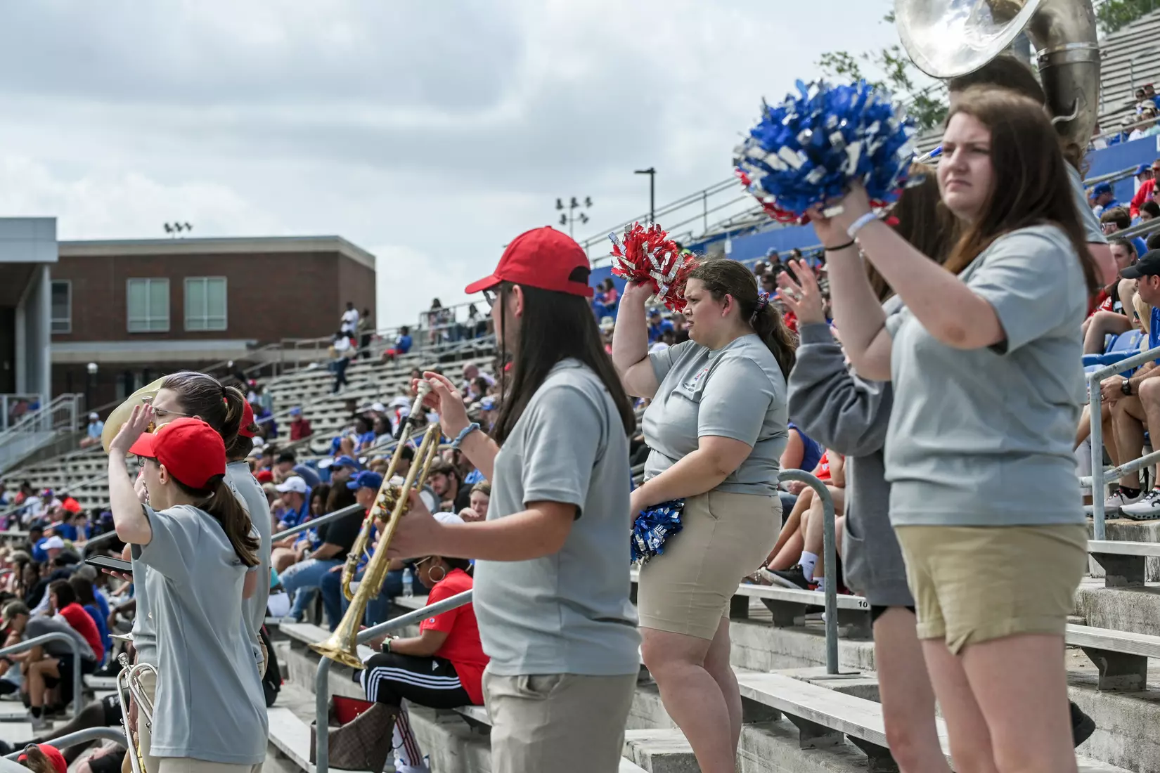Fans attend Louisiana Tech's spring football game in the Joe Aillet Stadium on Saturday, April 23, 2022. The game is part of the Ever Loyal Be Weekend presented by Origin Bank. Photograph by Emerald McIntyre/Louisiana Tech University