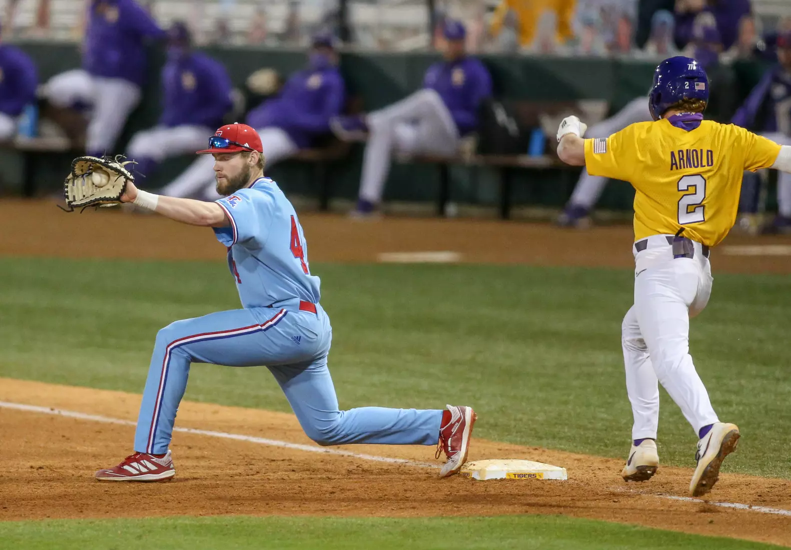 The Bulldogs fell 16-7 to No. 11 LSU on Monday, Feb. 22, at Alex Box Stadium.