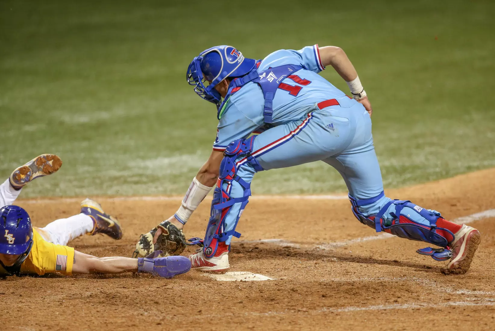 The Bulldogs fell 16-7 to No. 11 LSU on Monday, Feb. 22, at Alex Box Stadium.