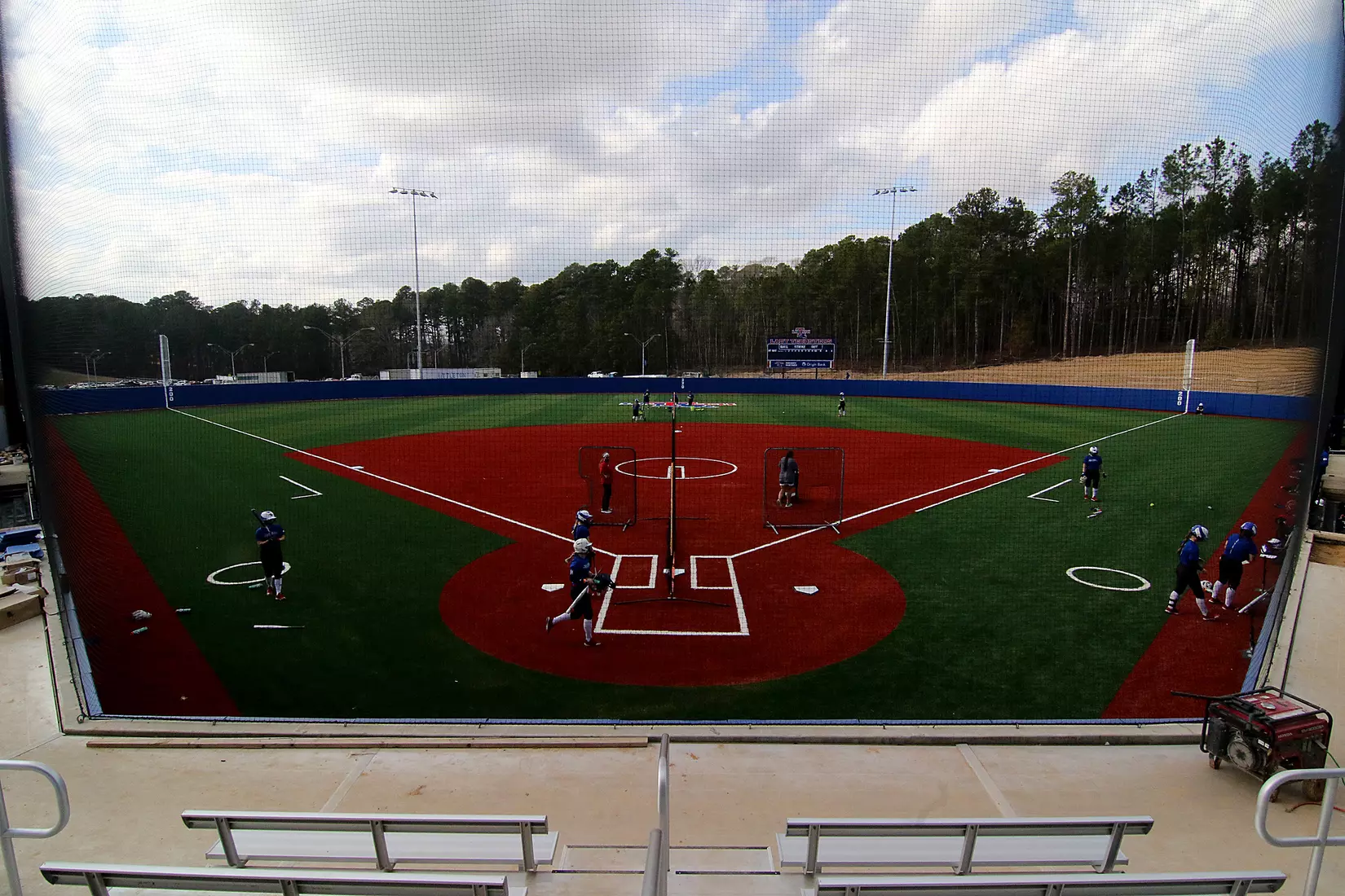 Tech baseball and softball teams practice for first time on their new fields of their new stadia on the Tech campus. The old faclities were destroyed by a 2019 tornado. Photo by TOM MORRIS/Tech Media Relations