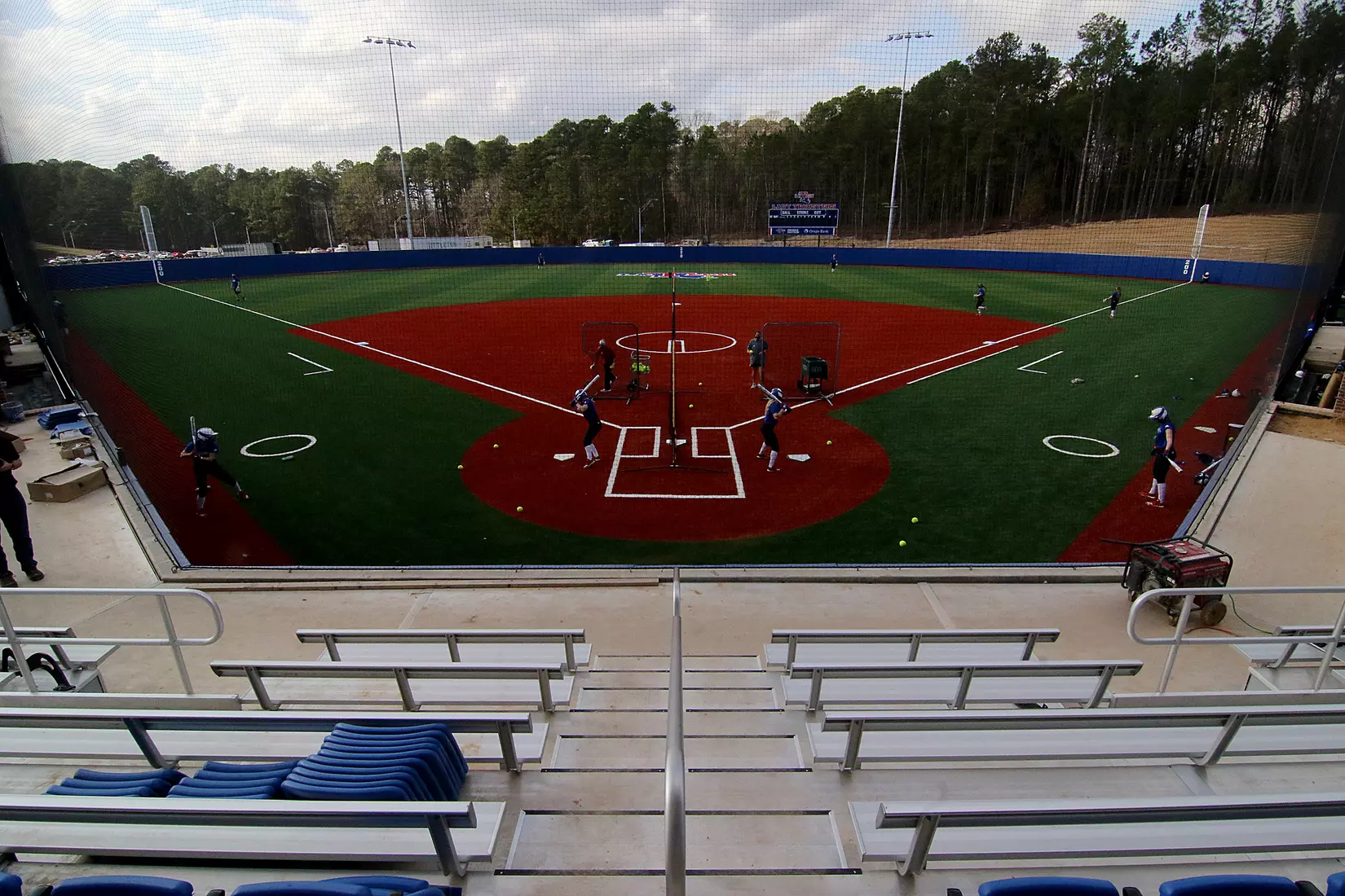 Tech baseball and softball teams practice for first time on their new fields of their new stadia on the Tech campus. The old faclities were destroyed by a 2019 tornado. Photo by TOM MORRIS/Tech Media Relations