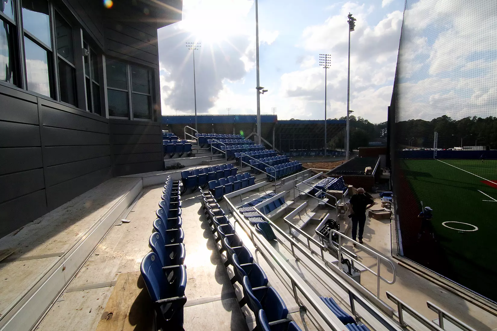 Tech baseball and softball teams practice for first time on their new fields of their new stadia on the Tech campus. The old faclities were destroyed by a 2019 tornado. Photo by TOM MORRIS/Tech Media Relations