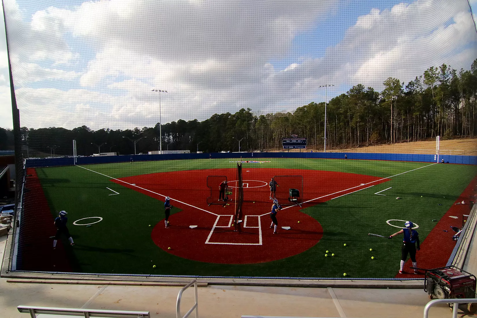 Tech baseball and softball teams practice for first time on their new fields of their new stadia on the Tech campus. The old faclities were destroyed by a 2019 tornado. Photo by TOM MORRIS/Tech Media Relations