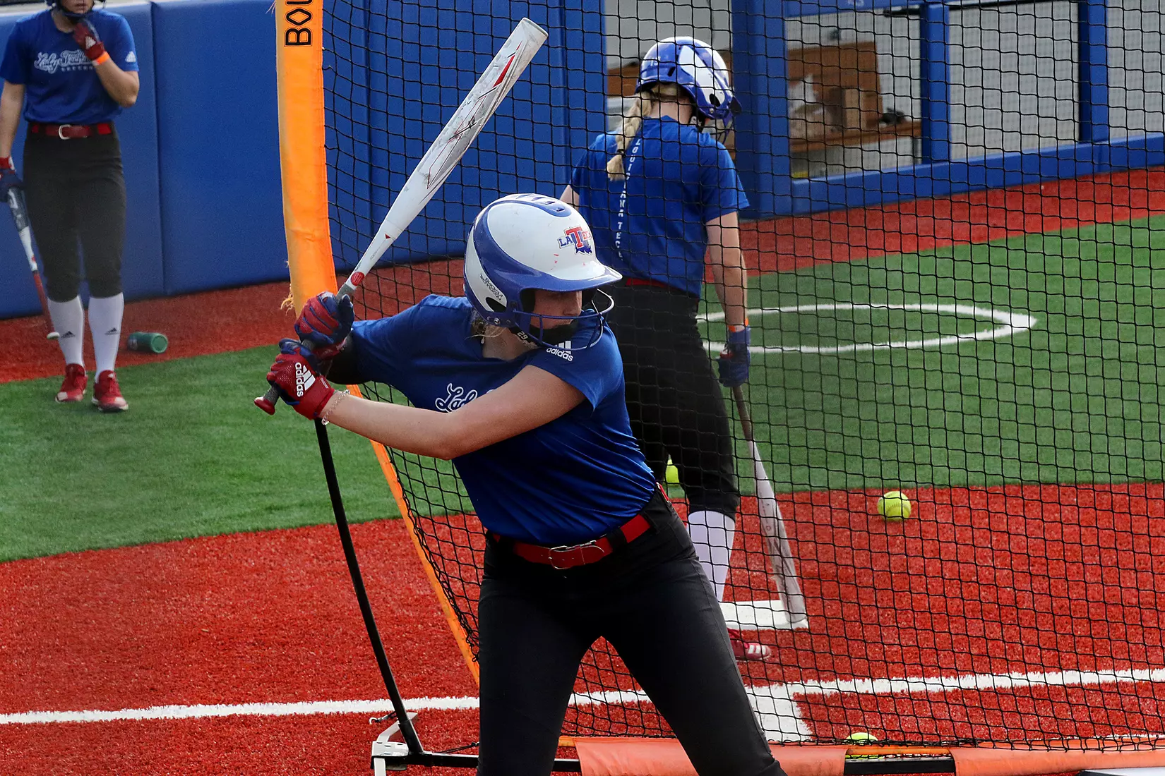 Tech baseball and softball teams practice for first time on their new fields of their new stadia on the Tech campus. The old faclities were destroyed by a 2019 tornado. Photo by TOM MORRIS/Tech Media Relations