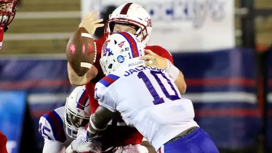 College football played at Ladd-Peebles Stadium, Mobile, Ala., 2018Sept1. TOM MORRIS Photo/LATechSportsPix.com. c.2018. Louisiana Tech University Foundation. ALL RIGHTS RESERVED. No screenshots allowed. For Editorial Use Only.