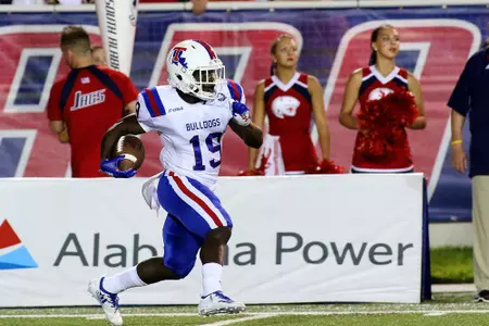 College football played at Ladd-Peebles Stadium, Mobile, Ala., 2018Sept1. TOM MORRIS Photo/LATechSportsPix.com. c.2018. Louisiana Tech University Foundation. ALL RIGHTS RESERVED. No screenshots allowed. For Editorial Use Only.