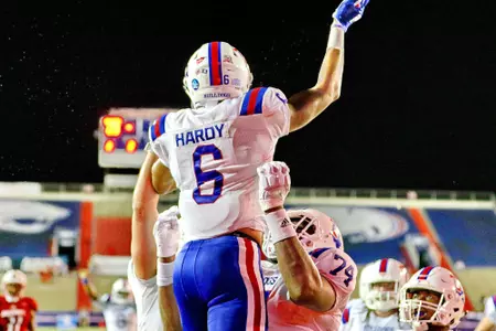 College football played at Ladd-Peebles Stadium, Mobile, Ala., 2018Sept1. TOM MORRIS Photo/LATechSportsPix.com. c.2018. Louisiana Tech University Foundation. ALL RIGHTS RESERVED. No screenshots allowed. For Editorial Use Only.